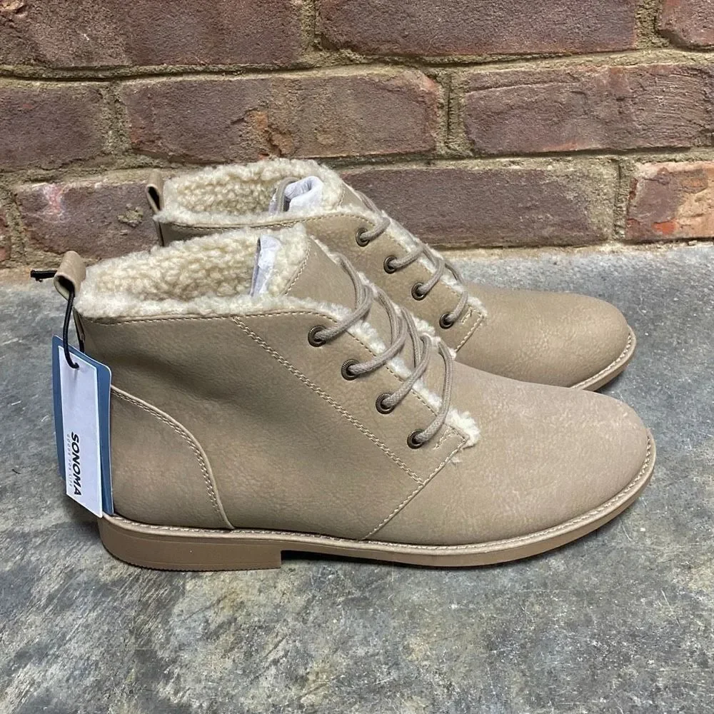 Sonoma Goods For Life® Marbling Taupe Ankle Boots Size 8 NWT